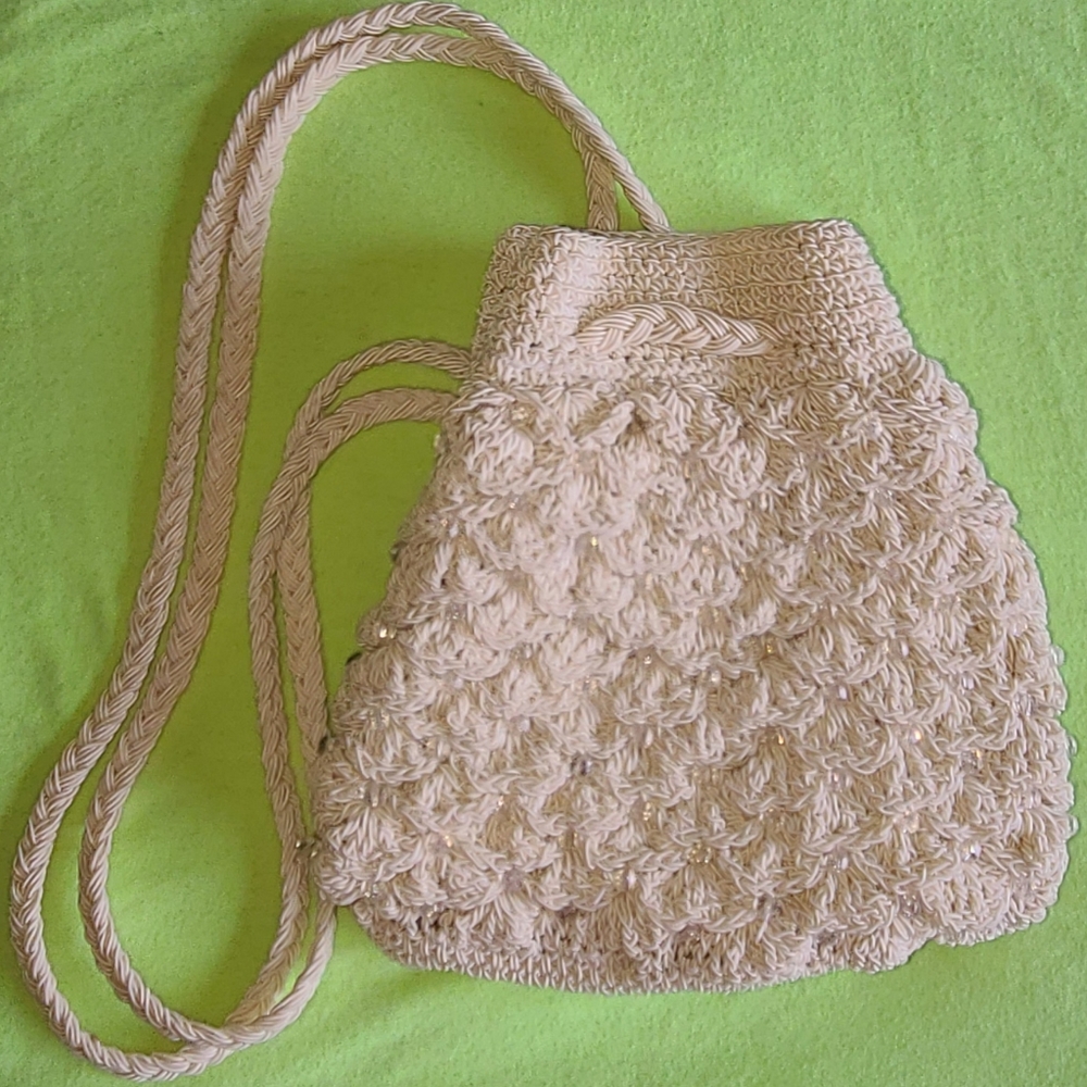 Beautiful Knit Drawstring Purse